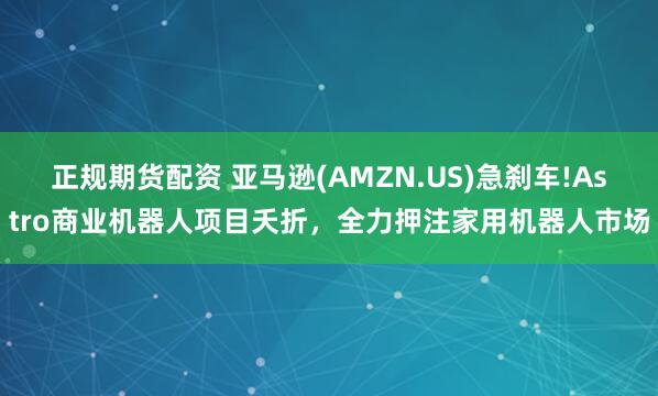正规期货配资 亚马逊(AMZN.US)急刹车!Astro商业机器人项目夭折，全力押注家用机器人市场